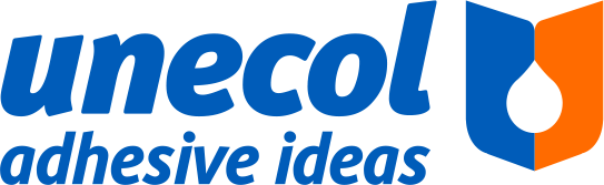 Logo y enlace a la web de colas y pegamentos de Unecol